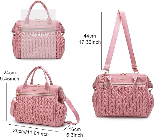 Miniatura 5 de Bolsa de pañales pequeña cruzada, bolsa de bebé pequeña, mochila convertible para mujer (rosa 1)