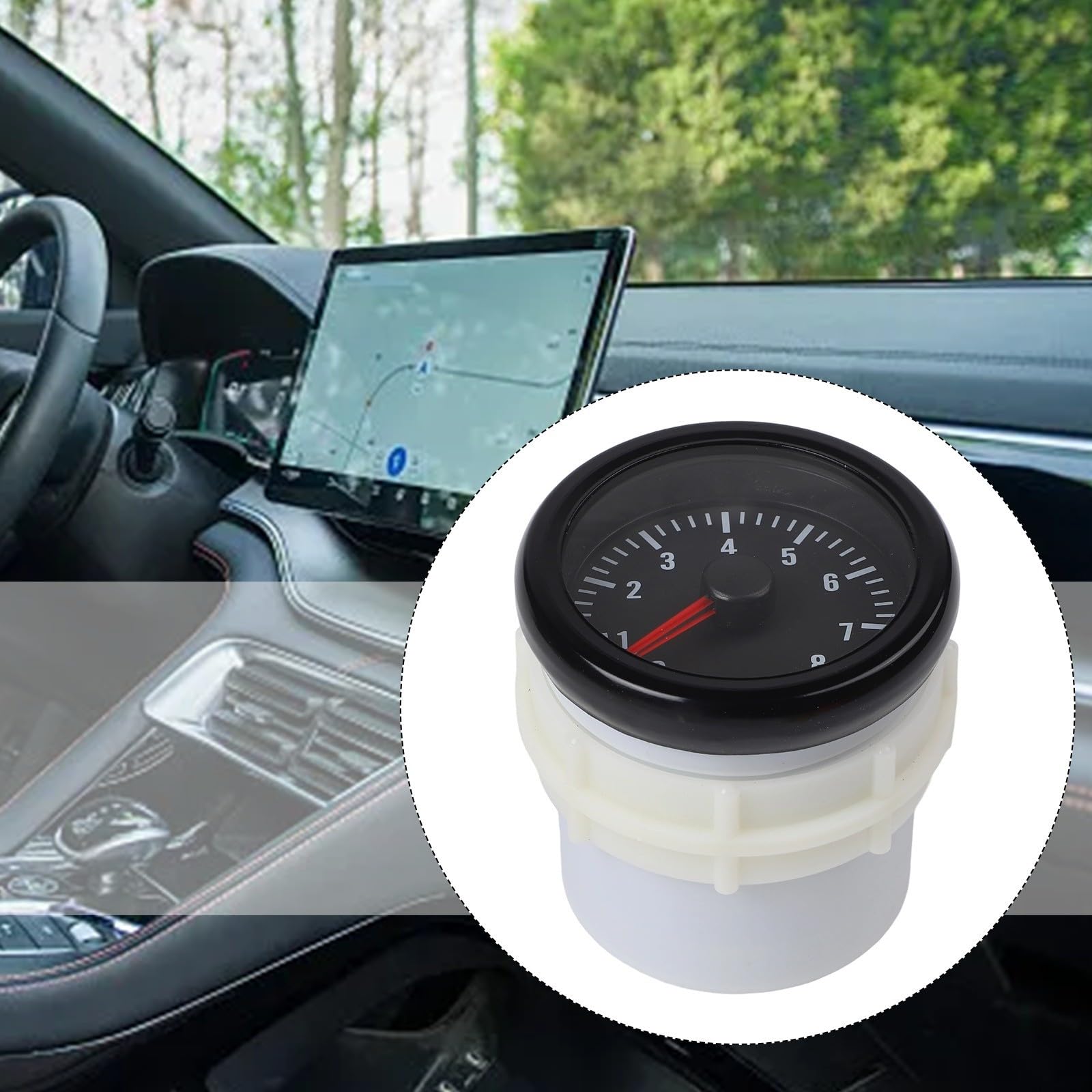 52mm Tachometer 2 08000 RPM Rev Counter Gauge Meter Kit for Petrol Engine 12V