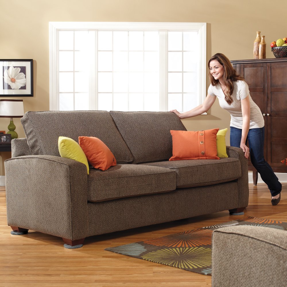 Super Sliders 5 Round Multi-Surface Furniture Sliders for Carpet and Hard Surfaces 2-in-1 Reusable Furniture Moving Pads with — view 4