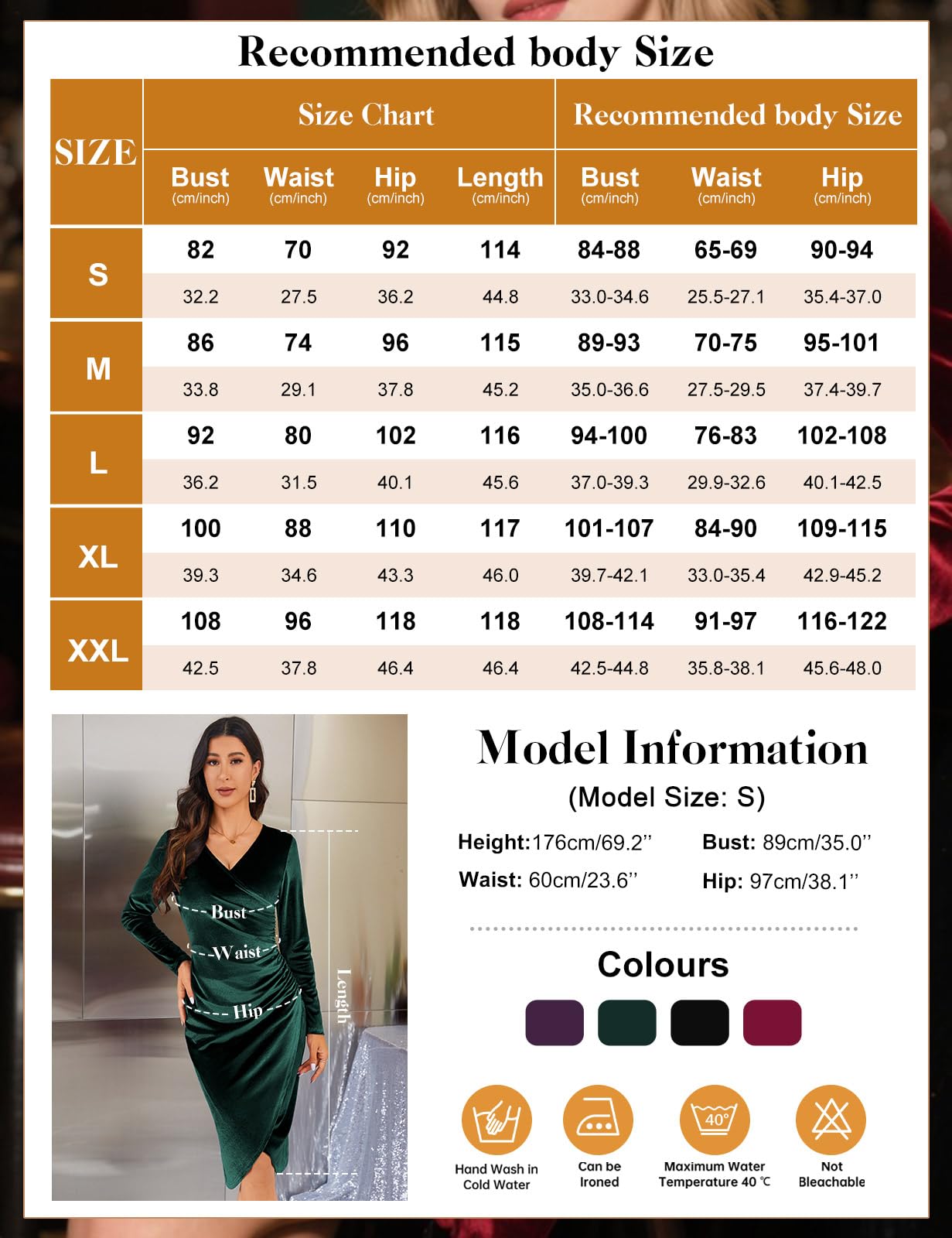 heekpek Vestito Velluto Donna Scollo a V Abito Elegante