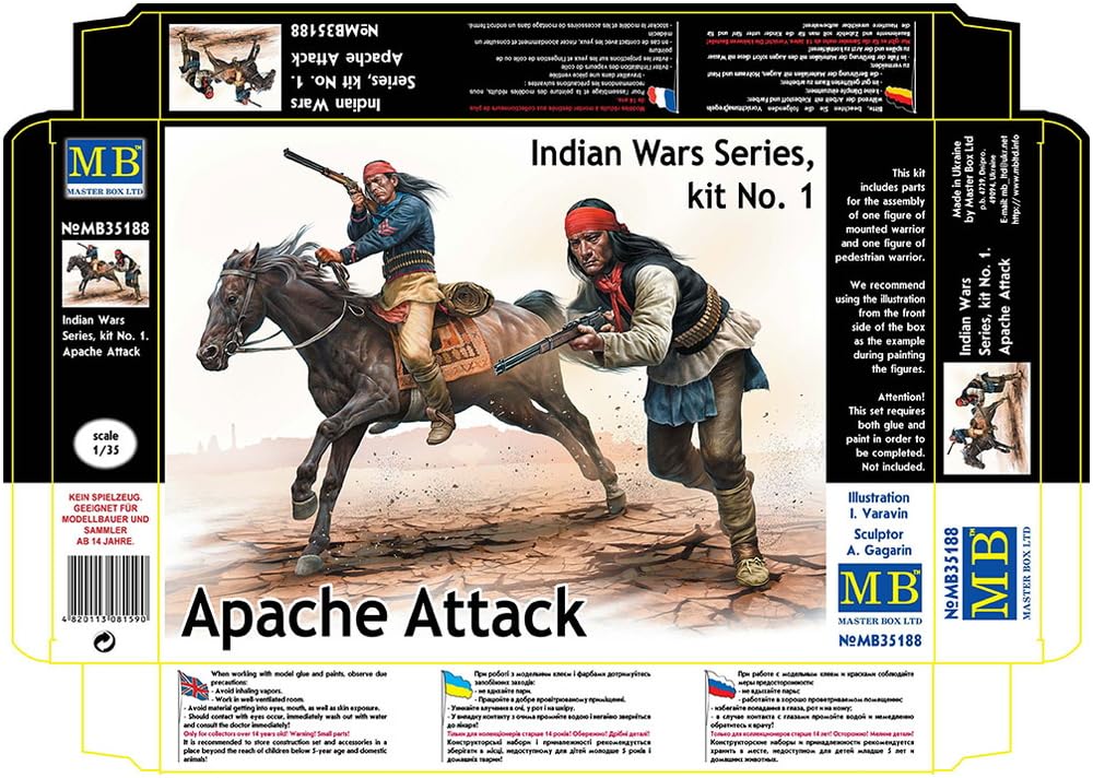 (未使用･未開封品)　マスターボックス 1/35 インディアン戦争 アパッチ攻撃 アメリカ先住民兵士2体&amp;馬 プラモデル MB35188 qdkdu57 Amazon | マスターボックス 1/35 インディアン戦争 アパッチ攻撃