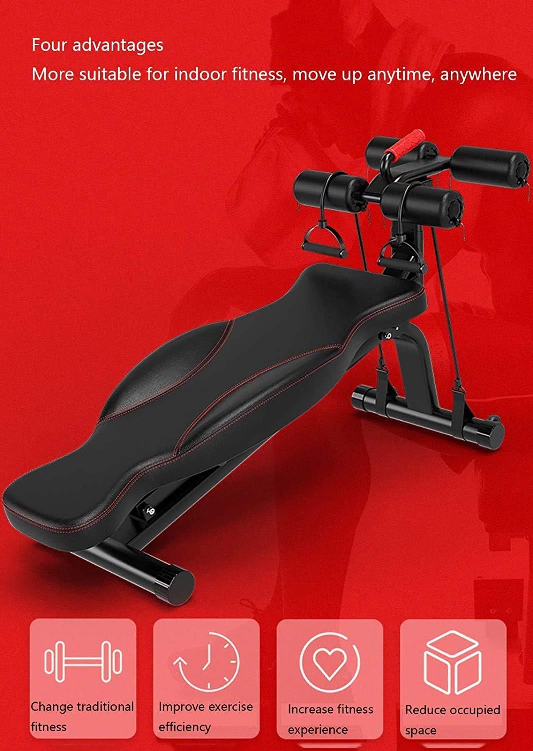 Weight Bench Adjustable Strength Training Bench Weight Bench Dumbbell Bench Training Bench with Weights Multifunction Home Sit-ups Supine Board for Full Body Training,B