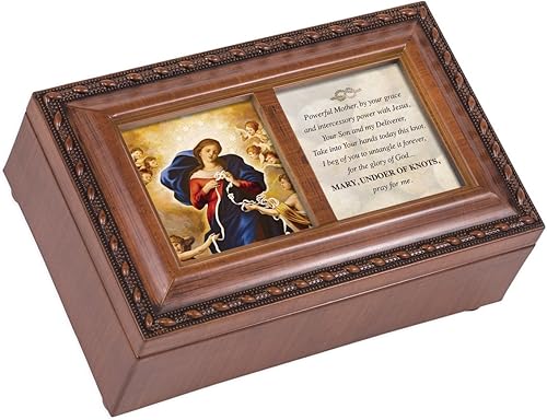 Cottage Garden Potente caja de música con acabado de madera para madre maría, pequeña caja de música reproduce Ave Maria