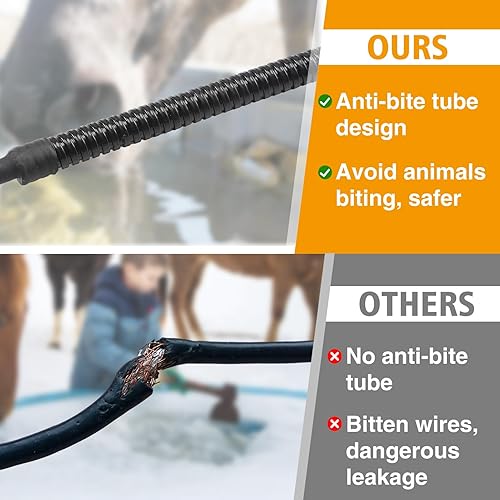 Miniatura 3 de Calentador de agua para caballos, descongelante de 500 W, para vacas de 50 galones, ovejas, pollo, ganado, tanque de agua, baño de pájaros, control