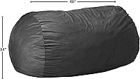 Vista 3 de Chill Sack - Funda de microgamuza de color carbón para sofá tipo puf de 6 pies, solo incluye la funda