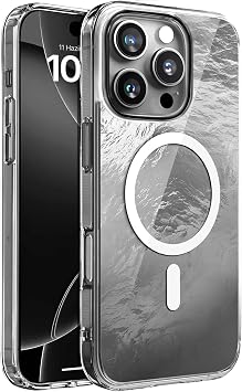 Minesk iPhone 16 Pro Max için ShineMag Serisi MagSafe ile Uyumlu Göz Alıcı ve Şık Metalize Arka Tasarım Yüksek Kalite Materyal Premium Hybrid Kılıf Kapak (Silver, 16 Pro Max)