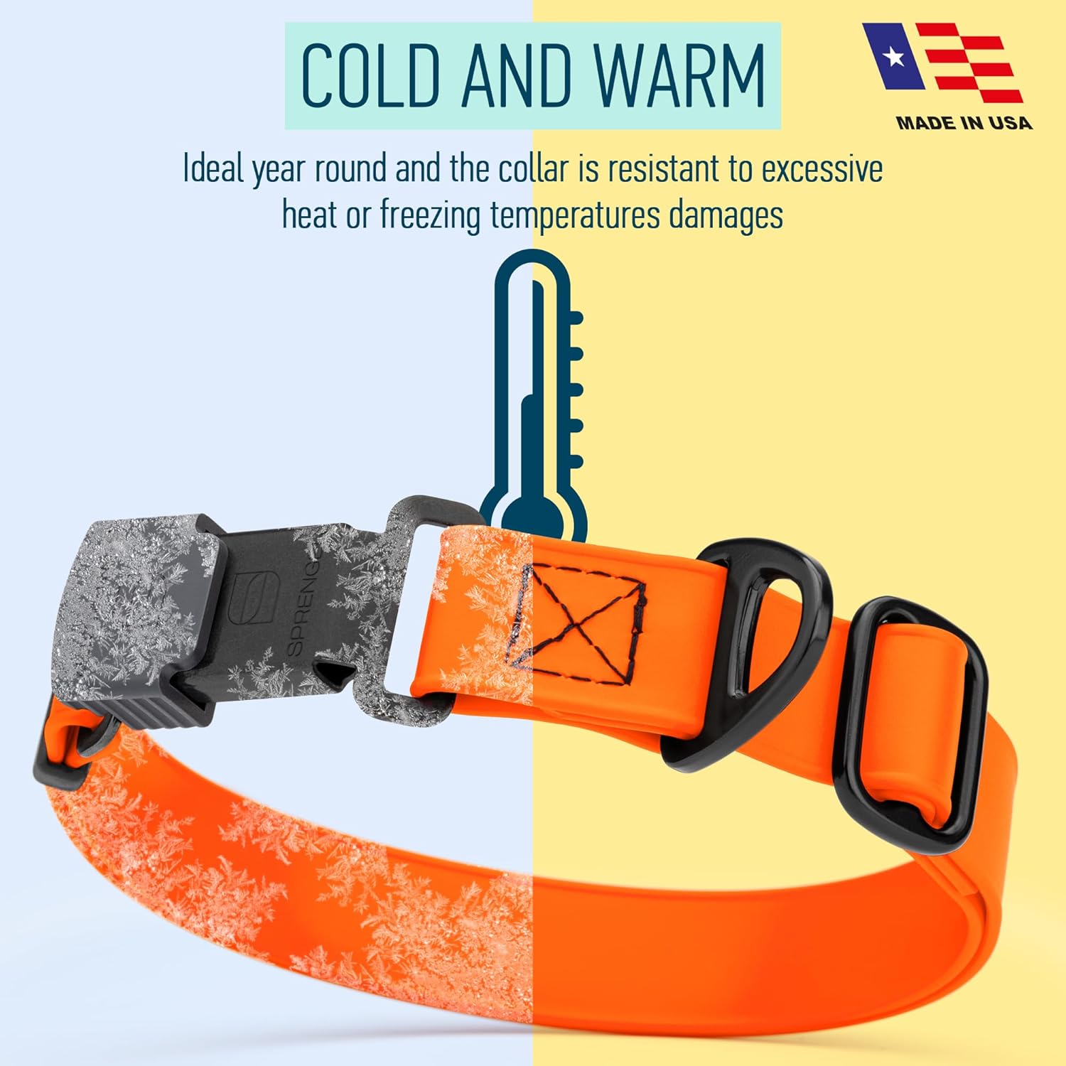 Dogline Biothane Waterproof Dog Collar with Herm Sprenger Black Stainless Steel Quick Release Buckle – Heavy Duty Tactical Durable Collar for Dogs – Comfortable and Safe Pet Collar W1 L 15-25" Orange