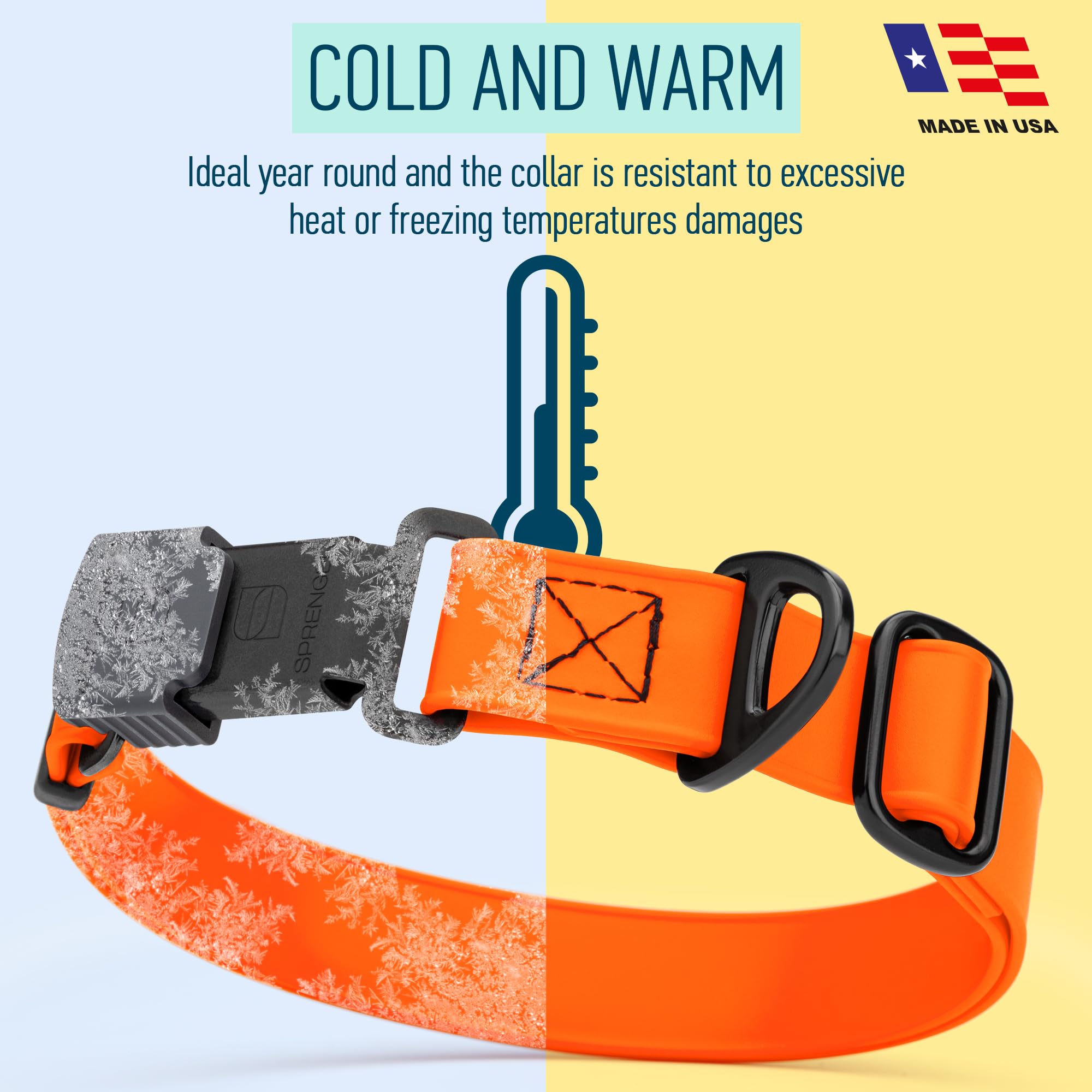 Dogline Biothane - Collare impermeabile per cani con fibbia a sgancio rapido Herm Sprenger, in acciaio inox, resistente, tattico, resistente, per cani, comodo e sicuro, larghezza 1 L, 38,1-63,5 cm,