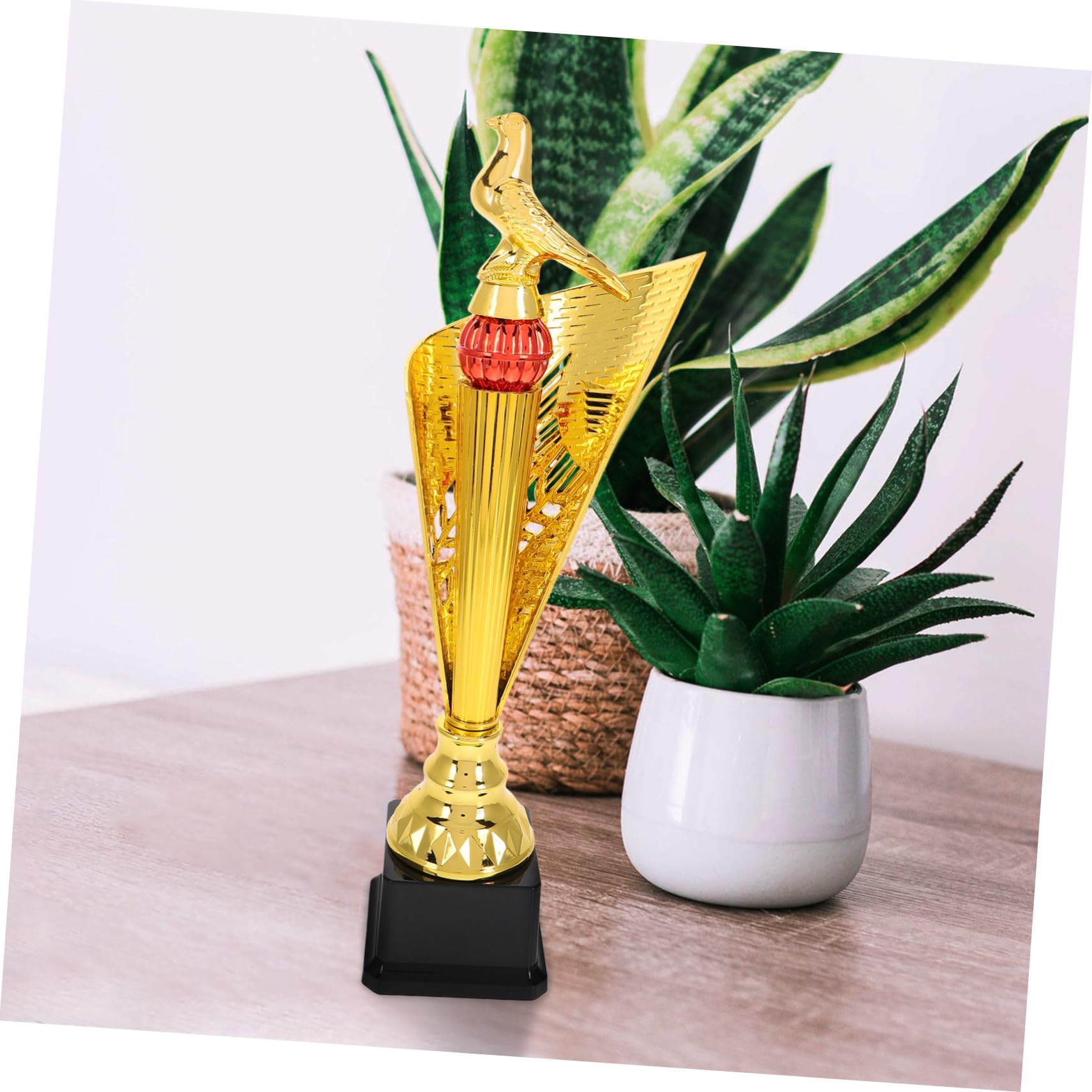 Trofeo de Paloma Gran Trofeo de Premio en Resina para Competencias Deportivas Estudiantiles y Carreras de Palomas, Diseño Dorado, Premio Simbólico para Eventos y Ceremonias