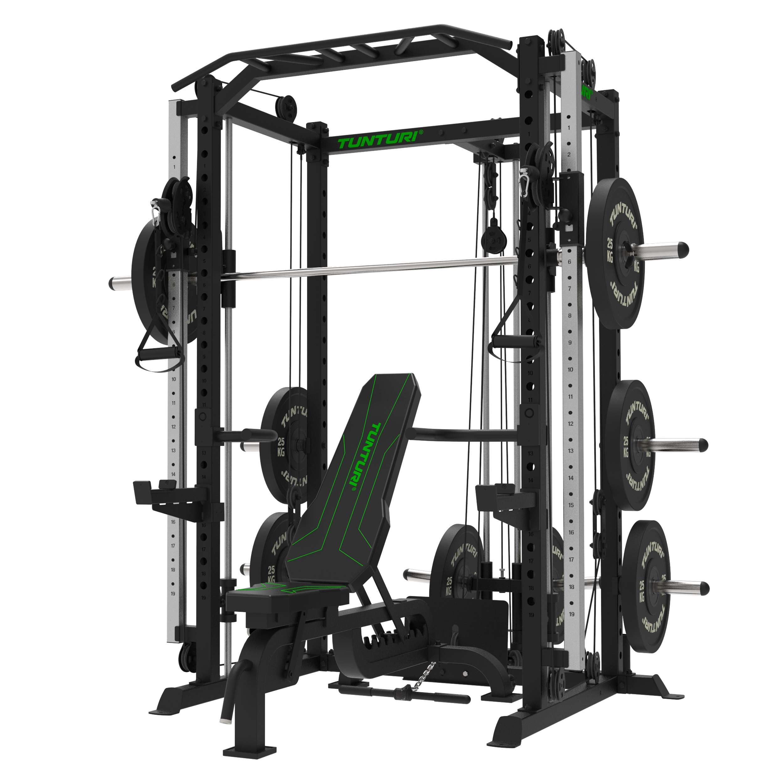 Tunturi SM90 Kraftstation - Fitness-Homegym - Fitnessgerät - Kompakt für den Heimgebrauch - Smith Machine - Full Smith - Kompakt - Inkl. kostenloser Fitness-App