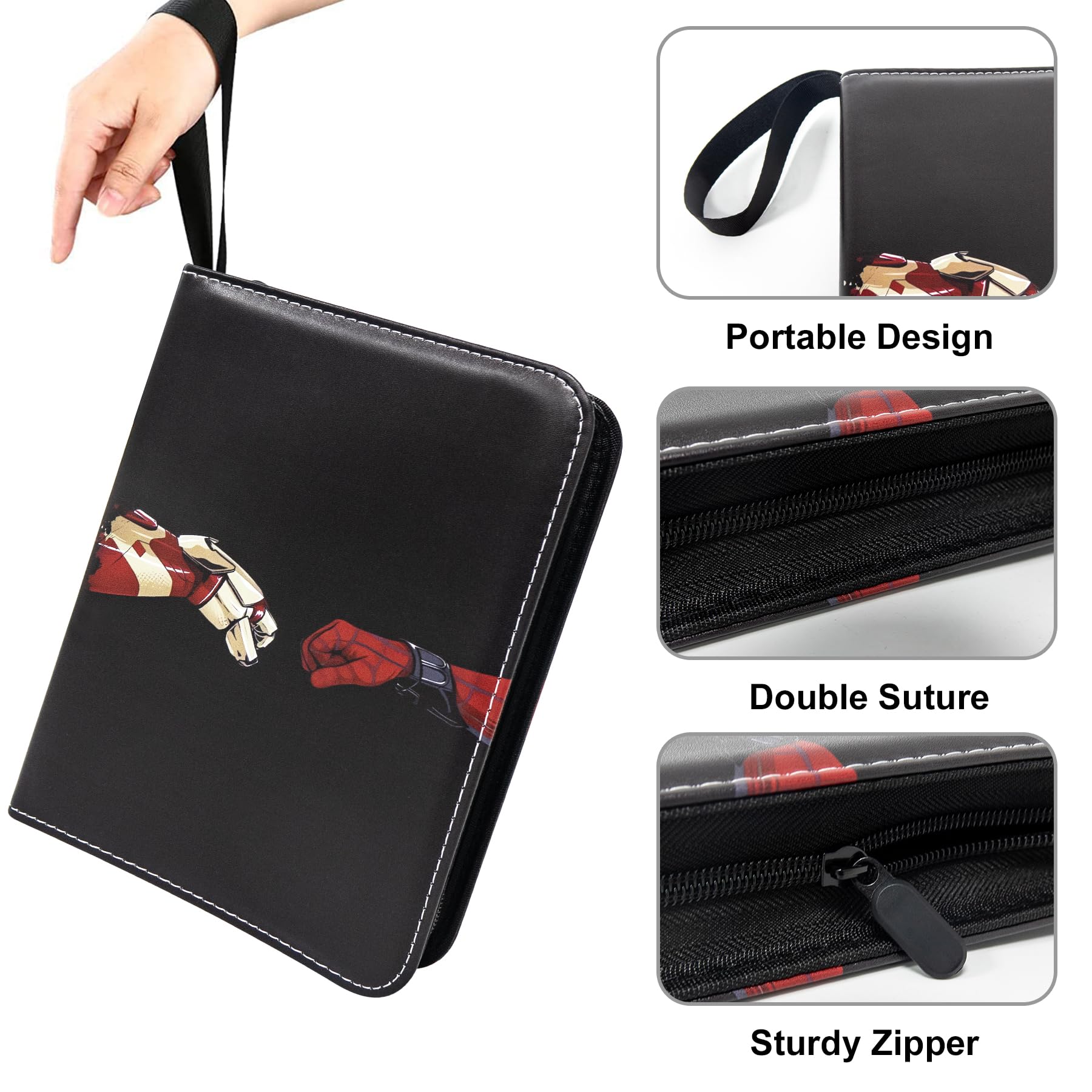 cheap trading card binder LYNX Faux-Leather Trading Card Binder Red