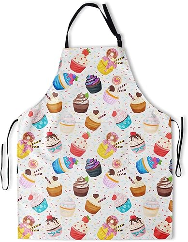 Giwawa Delantal de artista con bolsillos, delantal con babero artístico, delantales abstractos para mujeres y hombres, delantales de acuarela,