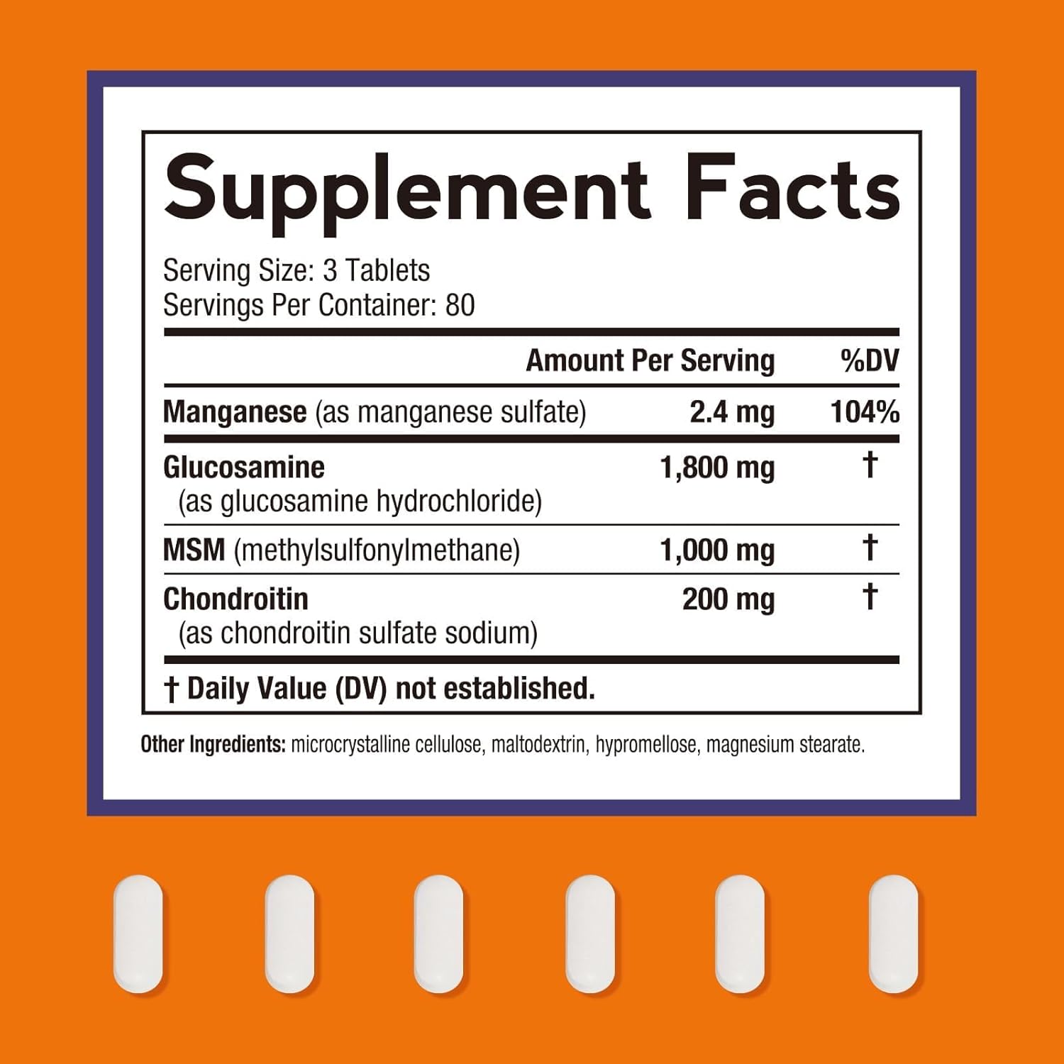 Doctor's Recipes Glucosamine Chondroitin MSM and Manganese Supplement, 1800 mg Glucosamine HCl, NO Shellfish, Healthy Structure & Movements, Flexibility Support for Men & Women, 240 Tablets