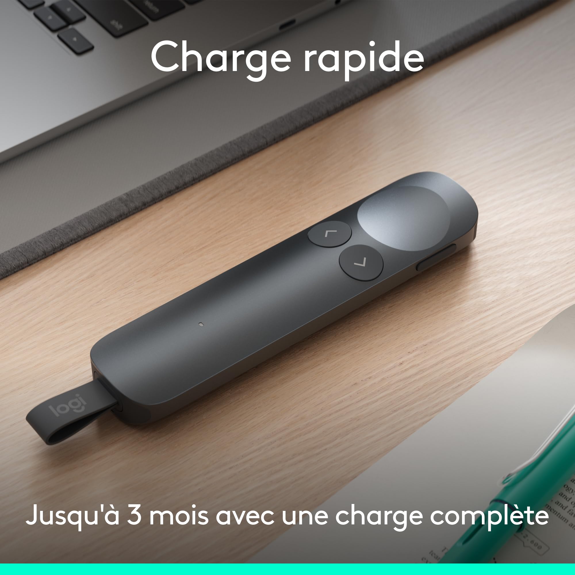 Logitech Spotlight 2 télécommande de présentation sans fil avec retour haptique, pointeur laser Bluetooth USB-C Noir