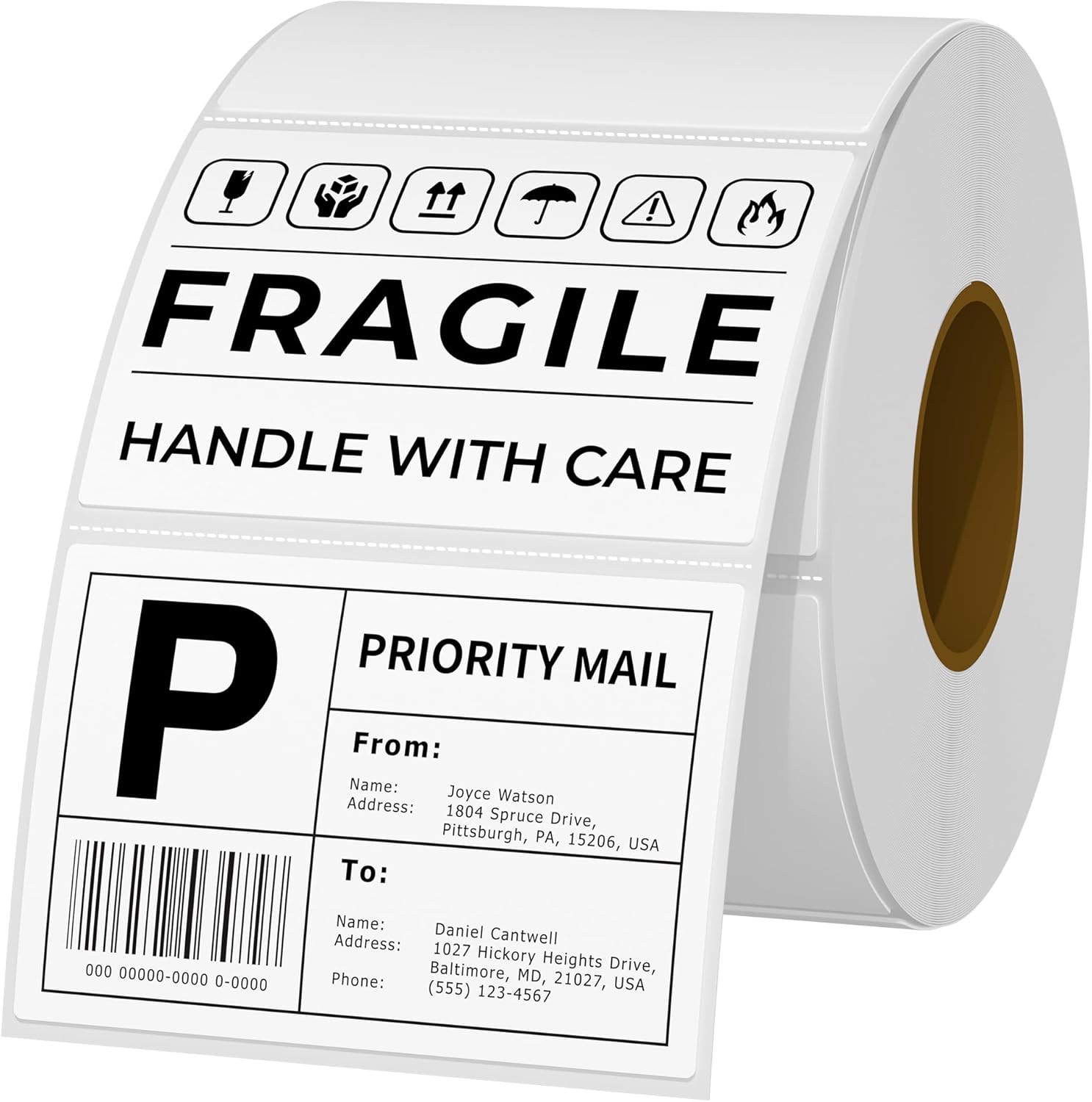 3x2 Inch White Thermal Labels Roll Self-Adhesive for Logo Stickers, Barcode Stickers, Inventory, Address and Small Business