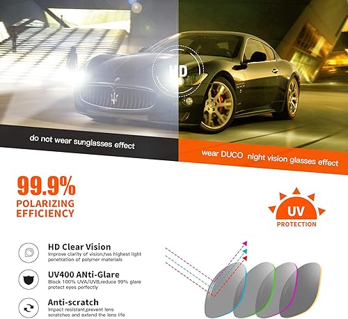 Miniatura 6 de DUCO Night-vision Glasses Anti-glare Night Driving Eyewear Polarized Glasses 2181Y