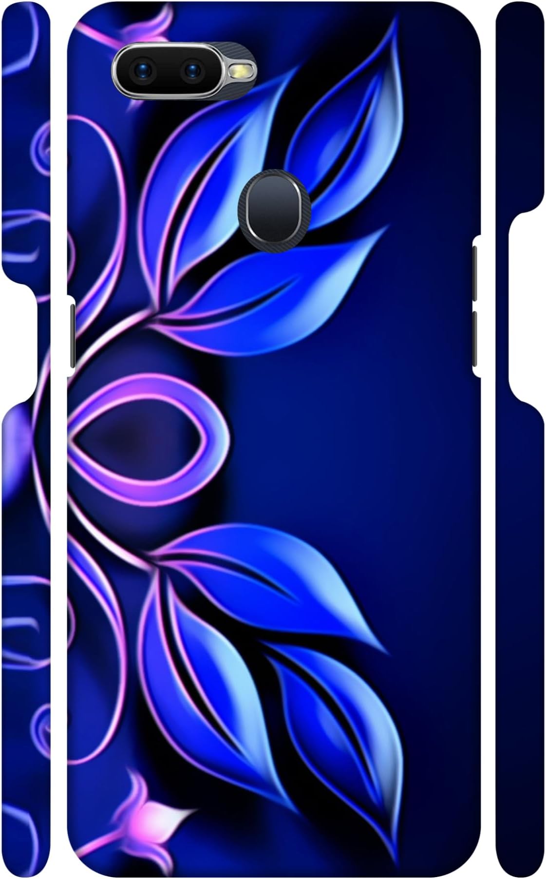 STARSTOKS Premium Blue_Leaf Printed Mobile Back Cover for Oppo A5s / Oppo A7, Beautiful Designer Case & Cover for Your Smartphone