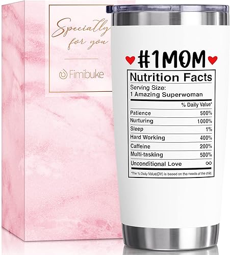 Fimibuke Regalos para mamá de hija, hijo, vaso de 20 onzas, regalos de Navidad para mamá, suegra, esposa, mujer, hechos nutricionales, vasos
