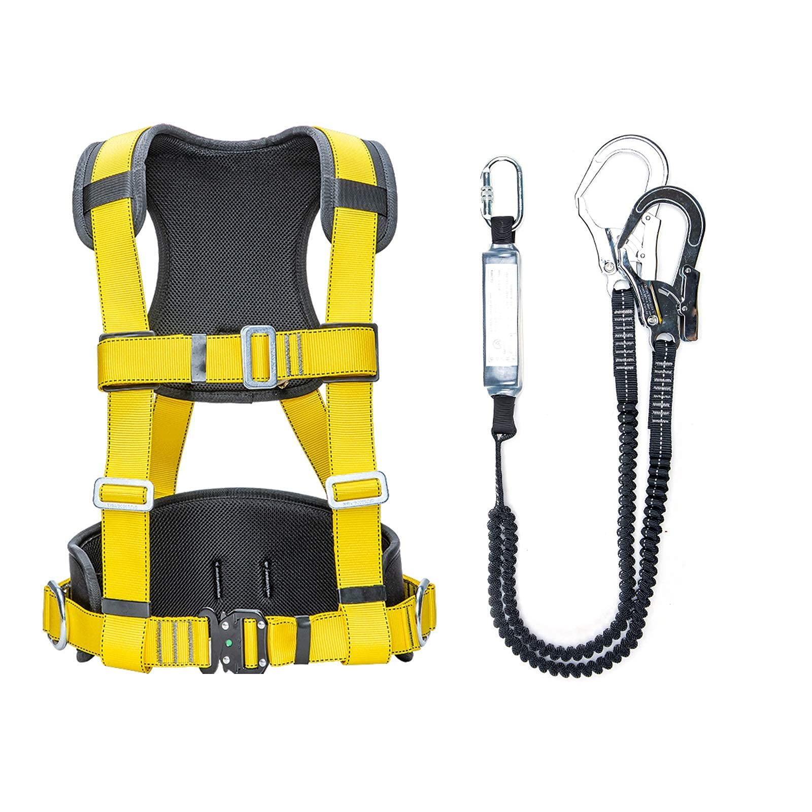 SwaYve Harnais Antichute de Sécurité, Harnais D'Escalade, Kit de Harnais de Sécurité Complet Pour Protection Contre Les Chutes, Ensembles de Harnais Personnels Antichute