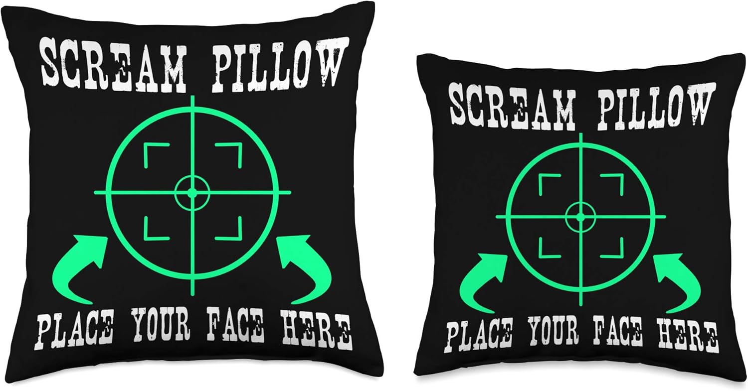 Scream Pillow Place Your Face Here, Funny gifts, funny Throw Pillow