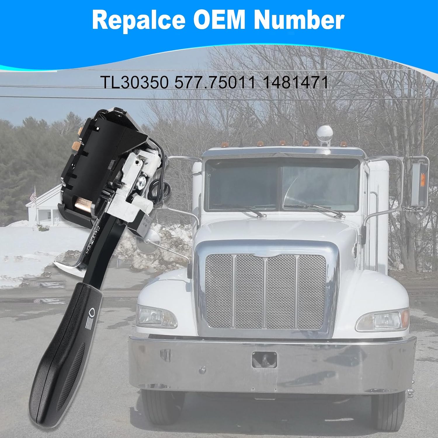 JDMON Turn Signal Switch Compatible with Peterbilt 335 340 Kenworth T600 Replacement for 577.75011 TL30350 Blinker Dimmer Switch