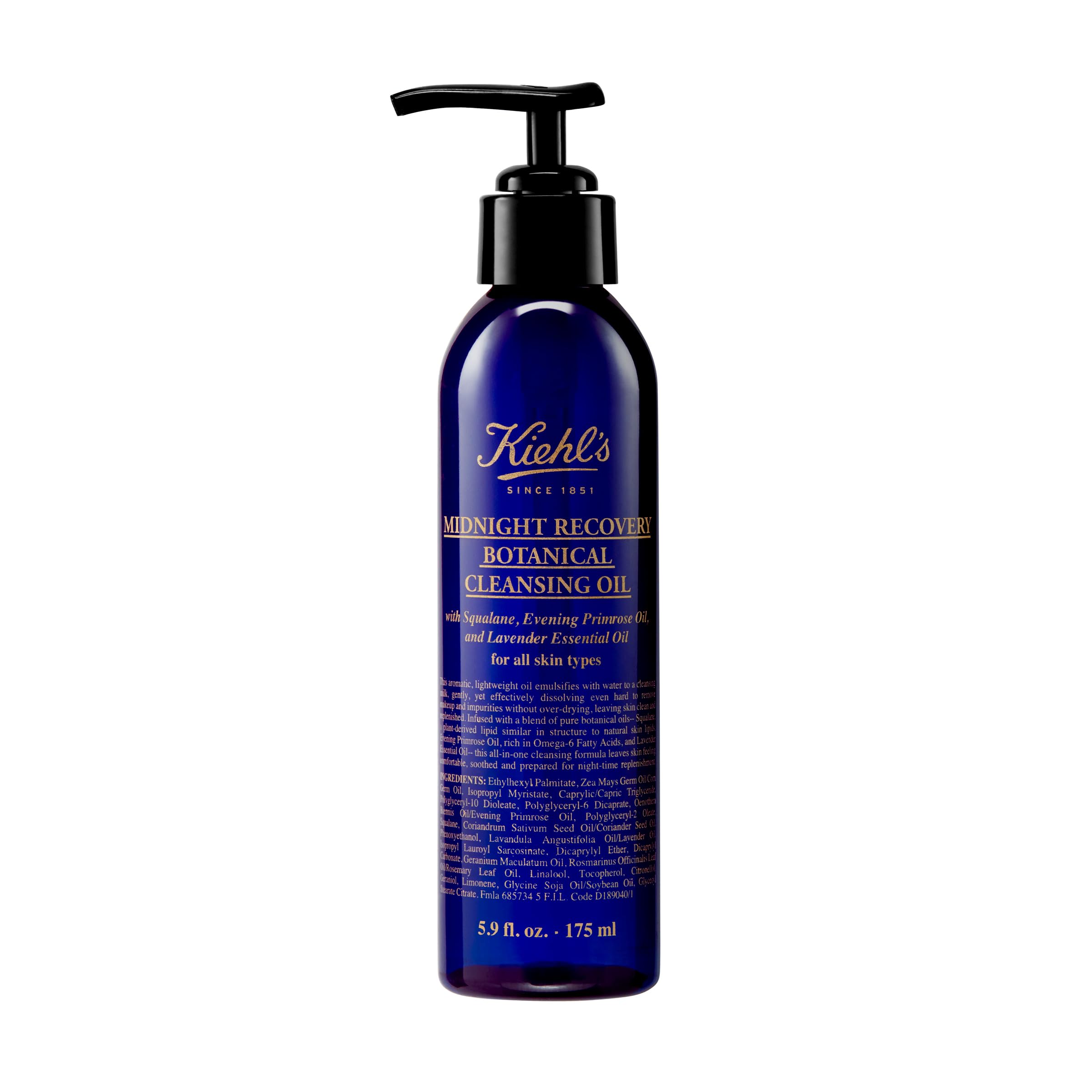 KIEHL'S Aromatisches Pflege-Öl zur Regenerierung der Haut über Nacht, bei trockener, empfindlicher, öliger Haut, Midnight Recovery Botanical Cleansing Oil, 175 ml