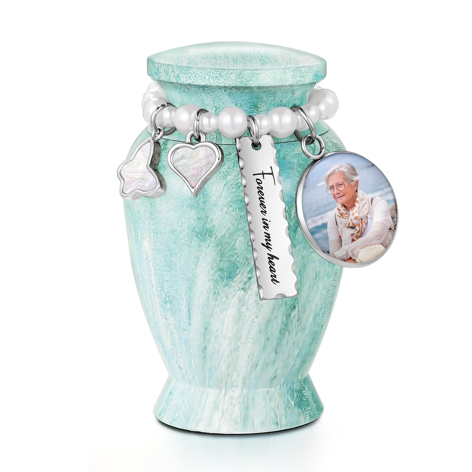 Dletay Small Urns for Human Ashes 2.85 Inch Mini Cremation Urns for Mom Dad Aluminum Mini Urns for Ashes Small Keepsake Urn-Customized