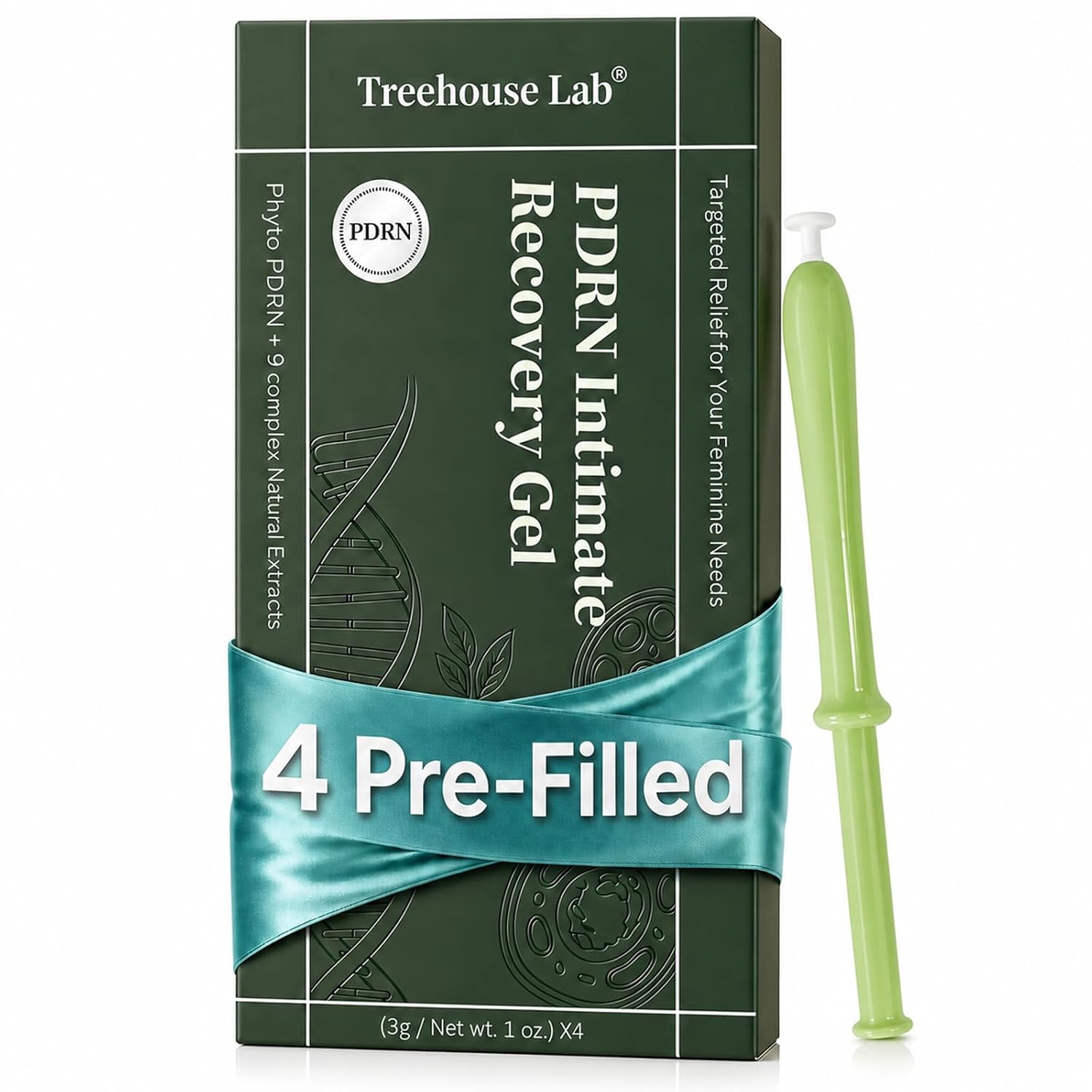 PDRN Vaginal Intimate Recovery Gel for Women, Vegan Phyto-PDRN Vaginal Moisturizing Gel for Elasticity & Firm-Feel, Relief Postpartum & Dryness, Menopause & Hormonal Changes, pH Balanced, 4-Prefilled