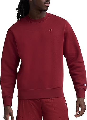 Champion Men's Crewneck Fleece Sweatshirt, Standard Fit, Midweight, C Logo, Avai
