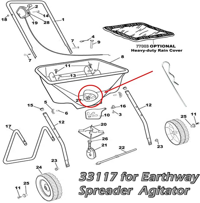 Agitador para esparcidor Earthway 33117 - 5 unidades miniatura 2