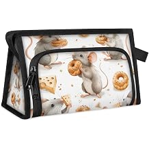 Cute Mouse Makeup Bag For Women Travel Cosmetic Bag With Handle Organizer Toiletry Bag Pouch Zipper Bag Make Up Bags With Compartments Stylish Makeup Storage Pouch