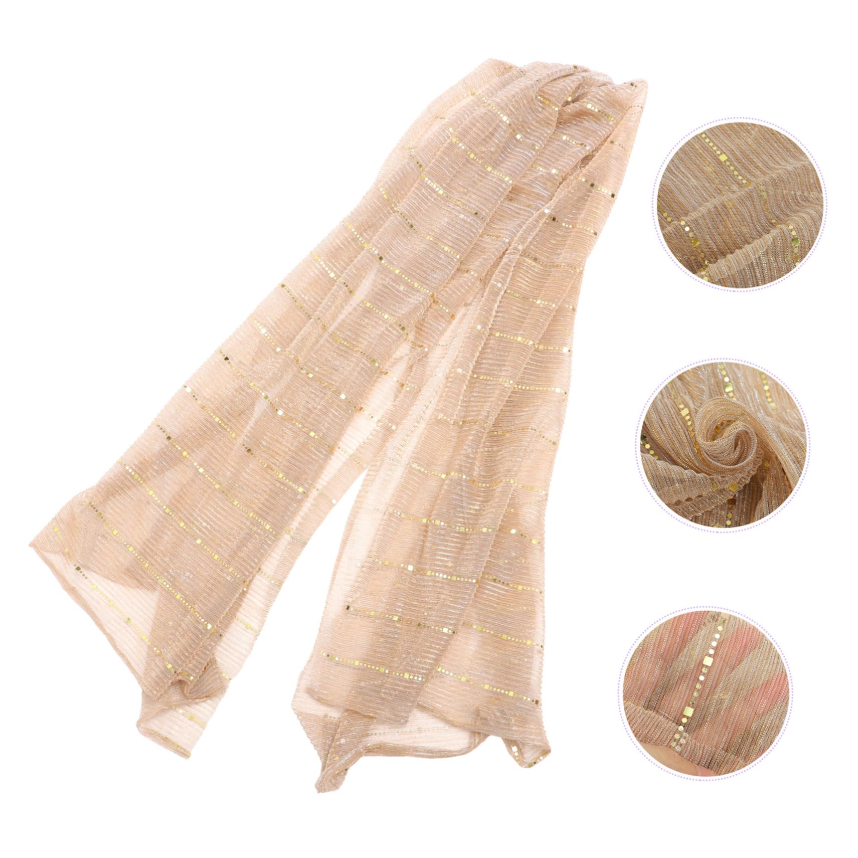 LIFKOME 5 Elegantes Bufandas Con Purpurina Para Mujer Tocados De Moda Para Atuendos Elegantes Ligeros Y Con Estilo.