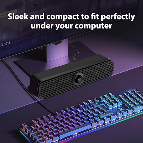 Miniatura 6 de 1Mii Altavoces de computadora para computadora portátil de escritorio, altavoces de PC alimentados por USB, altavoces pequeños con cable con control