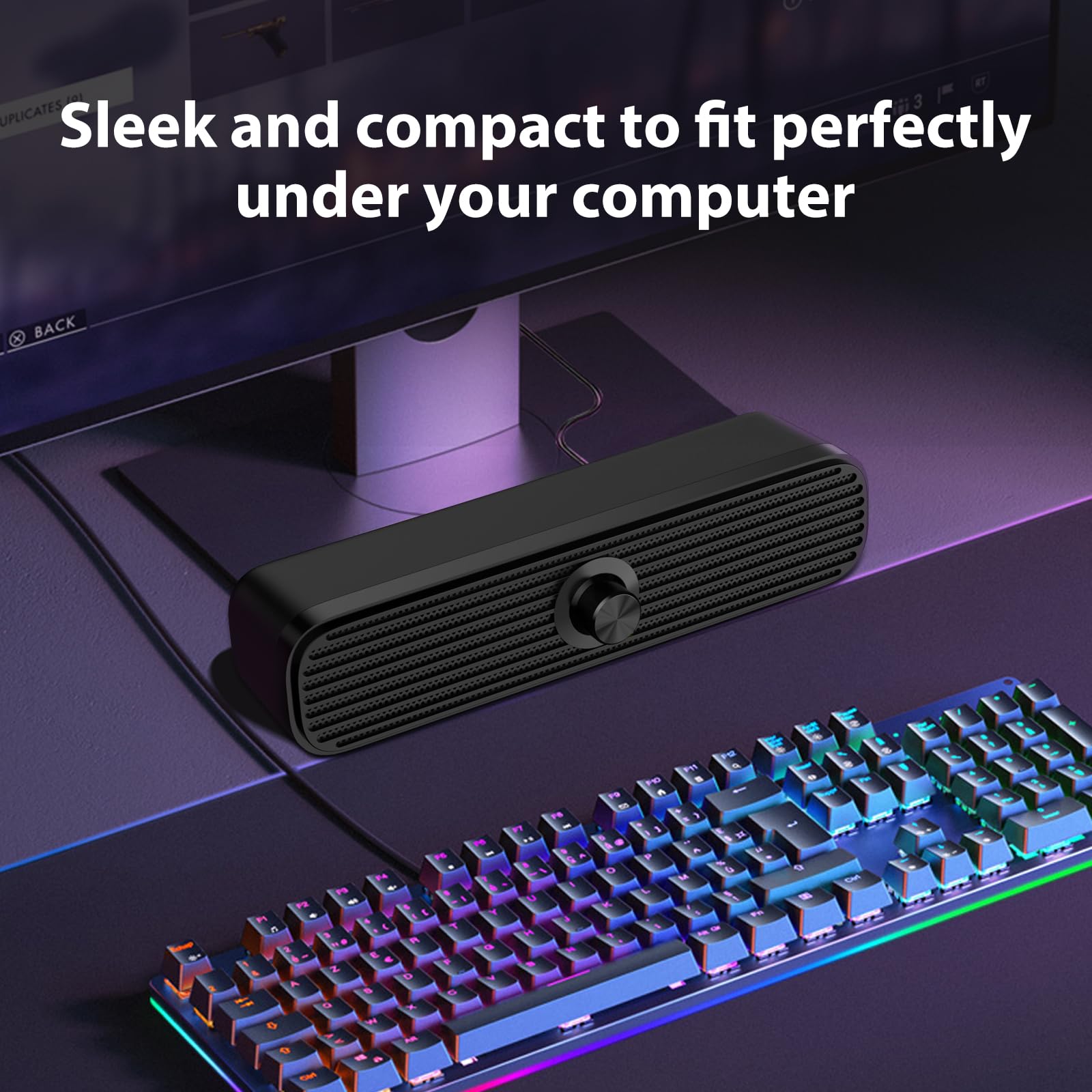 Altavoces de computadora para computadora portátil de escritorio, altavoces de PC alimentados por USB, altavoces pequeños con cable con control de volumen para teléfono celular, MP3, sonido 6
