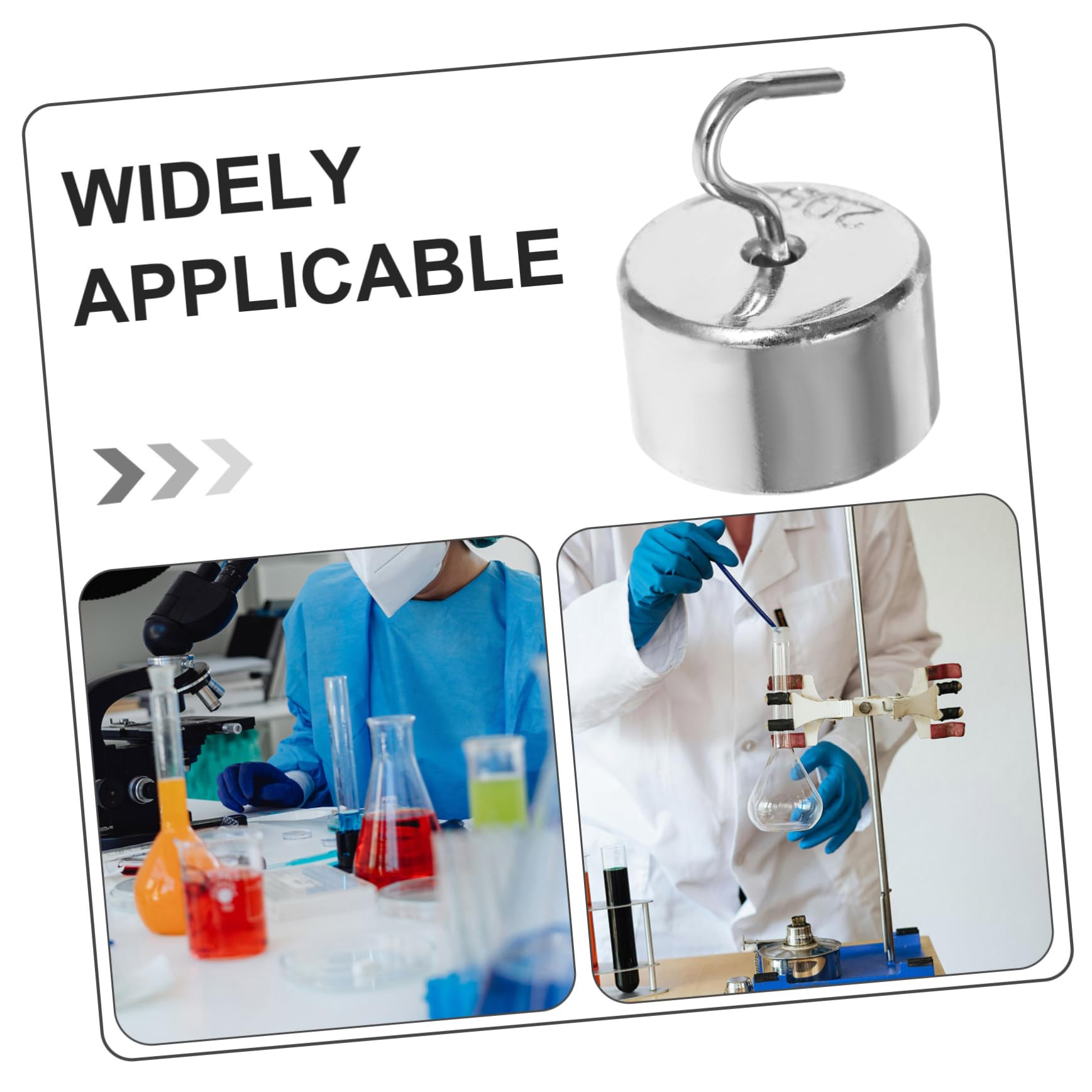 VALICLUD 50 Piezas Ganchos y Códigos de Laboratorio Pesas de Hierro Cromado Doble Gancho Pesas de Calibración para Laboratorios de Ciencia y Física Kit para Estudio