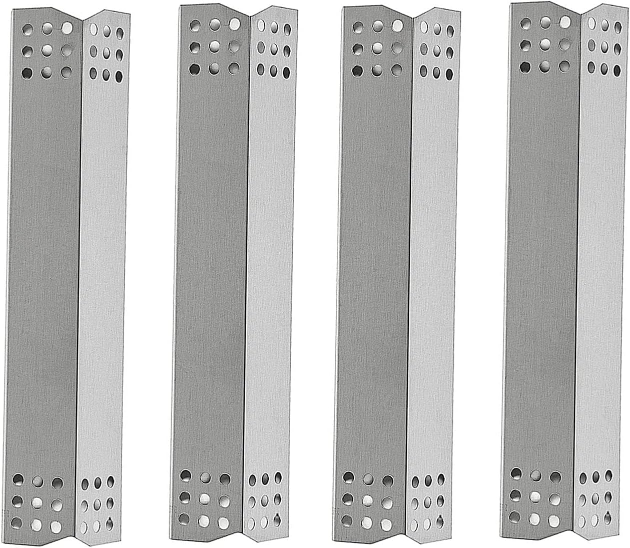 GriHero Stainless Steel BBQ Barbecue Grill Heat Plates, Flavorizer Bars, Outdoor Replacement Parts Compatible with Charbroil 466242014, Nexgrill 720-0830H, Master 720-0697, Sunbeam etc (4 PACK)