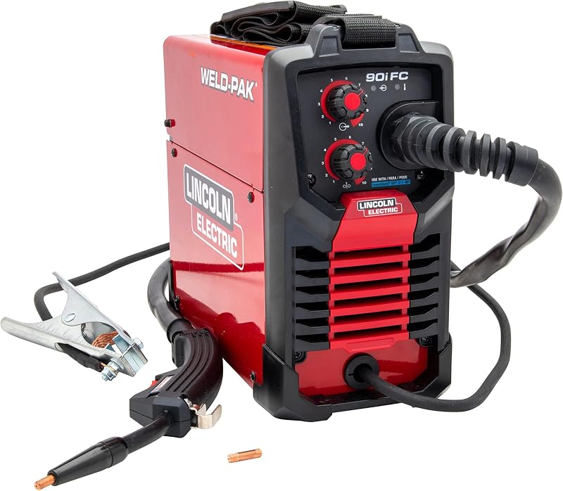 90i FC Flux Core Wire Feed Weld-PAK Welder, 120V Welding Machine, Portable w/Shoulder Strap, Protective Metal Case, Best for Small Jobs, K5255-1