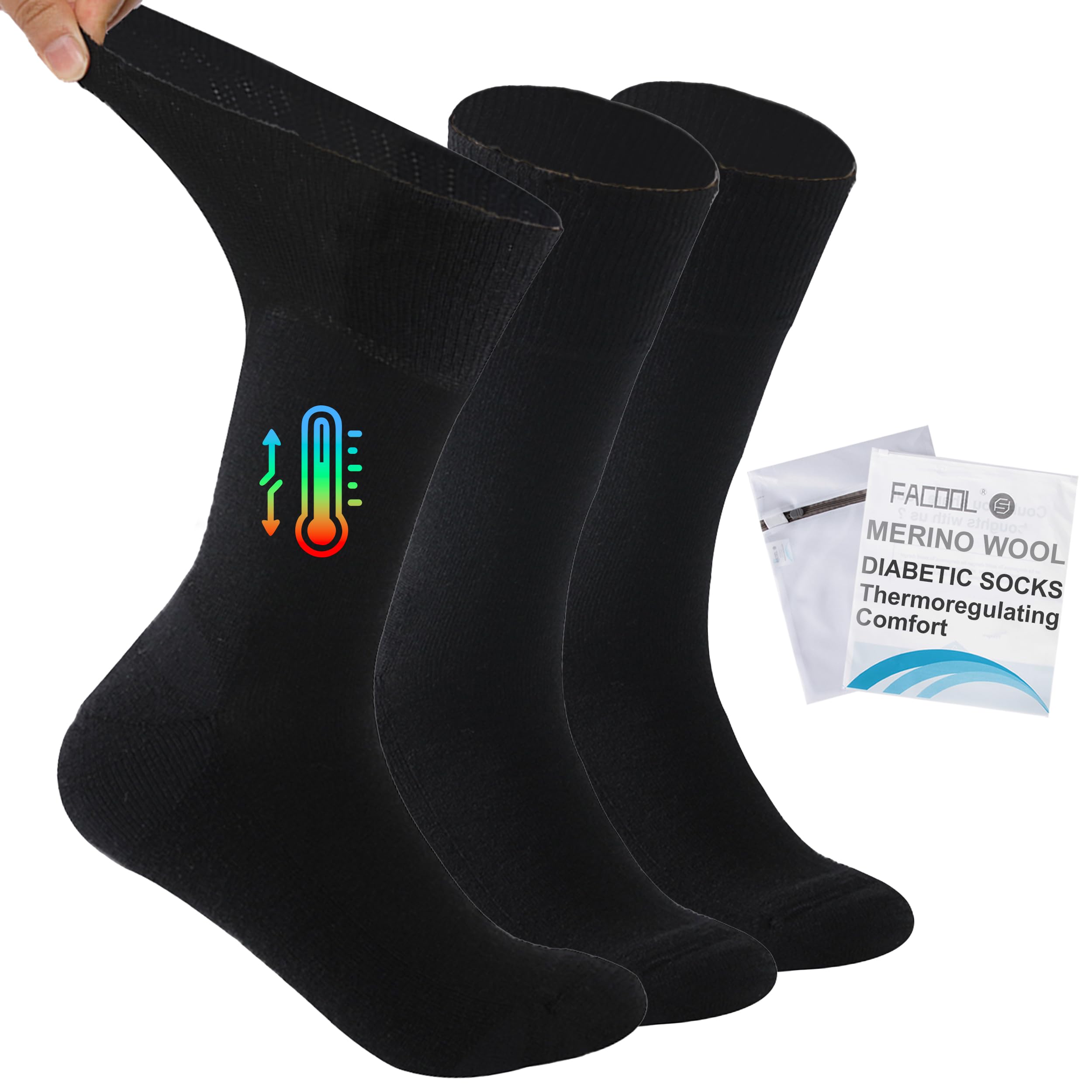 Facool - Calcetines deportivos acolchados para hombre, 3 pares