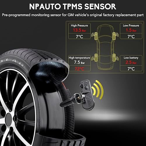 Miniatura 5 de 56029398AB TPMS Sensores de repuesto para Chrysler Jeep Fiat Dodge Ram, se adapta al sistema de monitoreo de presión de neumáticos Charger