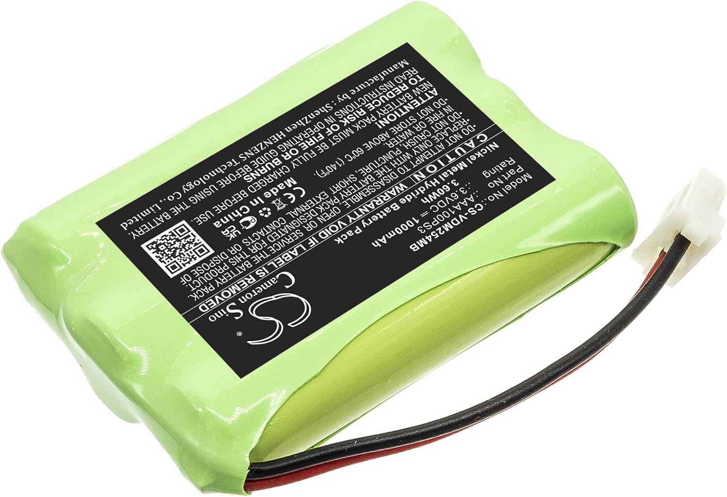 LIONX Battery Replacement for BabyPhone VM5254 VM311 VM311-13 VM311-2 VM311-23 Part Number AAA100PS3 BT185645 BT285645 1000mAh / 3.60Wh 3.6v Ni-MH Green