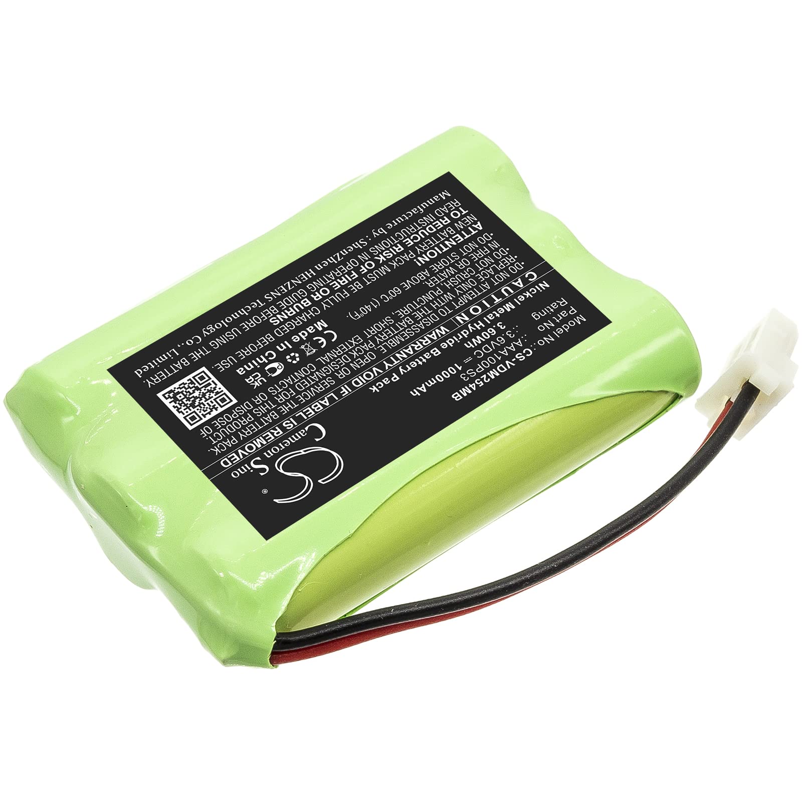 LIONX Battery Replacement for BabyPhone VM5254 VM311 VM311-13 VM311-2 VM311-23 Part Number AAA100PS3 BT185645 BT285645 1000mAh / 3.60Wh 3.6v Ni-MH Green