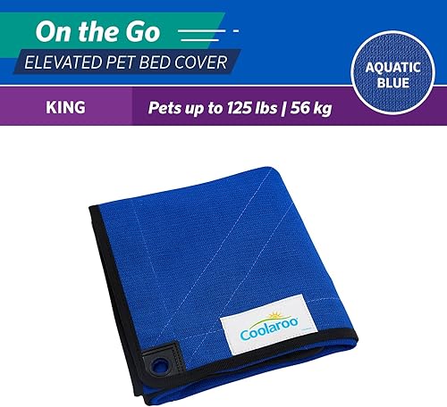 Miniatura 2 de Coolaroo On The Go - Funda de repuesto para cama elevada para perro, portátil para viajes y campamento, plegable para almacenamiento, King, azul