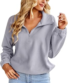JINGAN XWomen's Heated Jackets Womens Casual Winter Jacket Womens Casual Long Sleeve Half Zip Sweatshirt Hoodie Lapel Solid Color Fashion Loose Pullover Top Waterproof Coats for Women UK