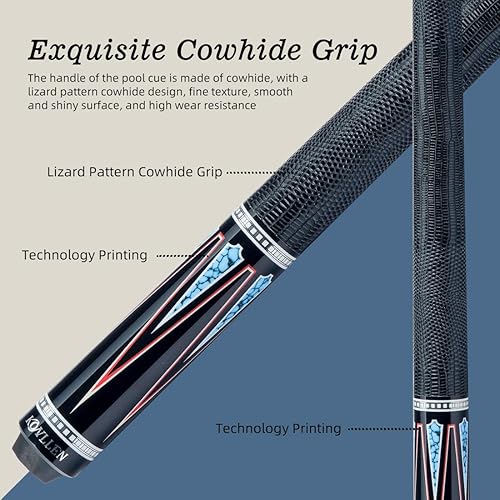 Miniatura 8 de KL-08 Taco de billar profesional de fibra de carbono Palo de billar (Peso ajustable, tecnología de carbono eje de billar de baja desviación, 38 * 8