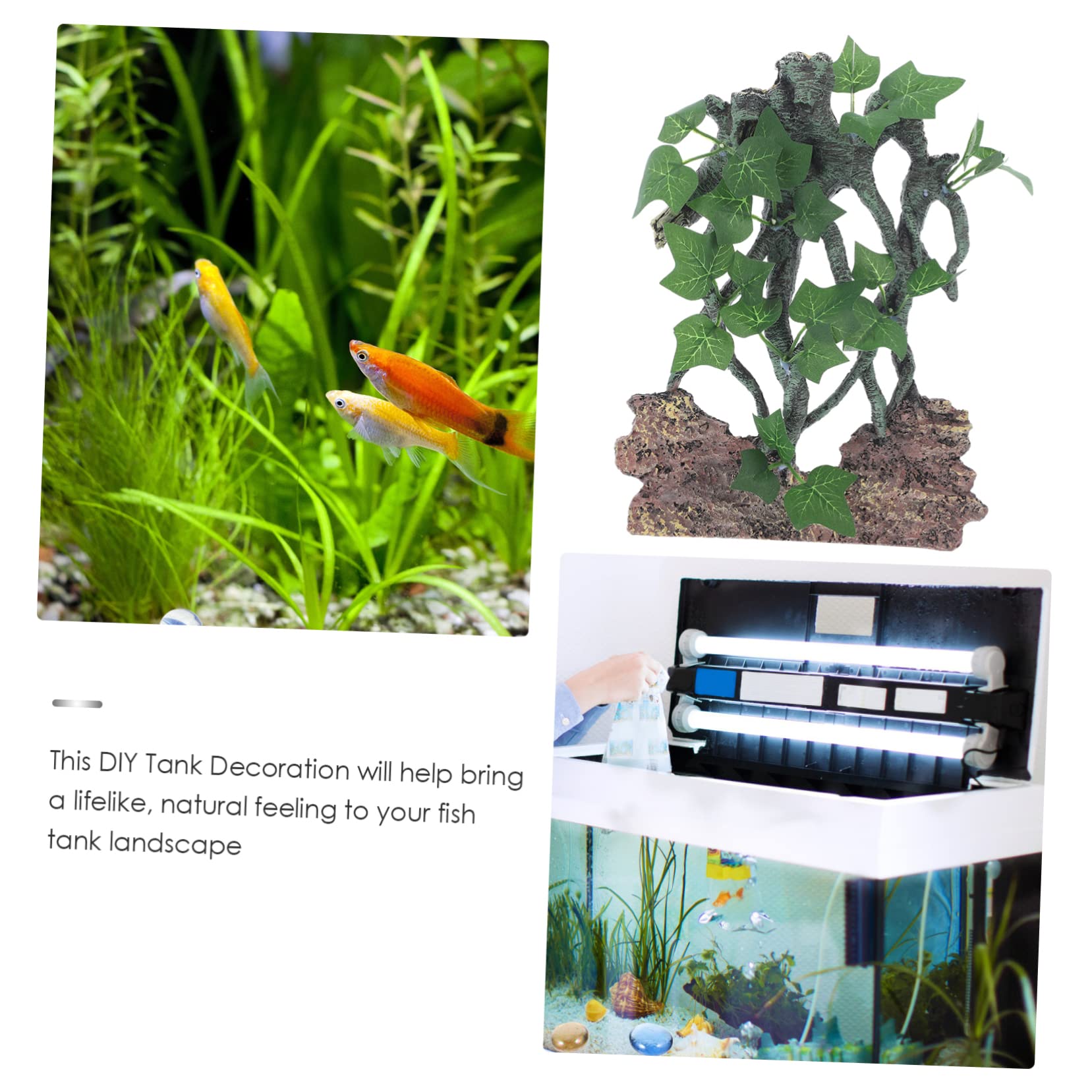 Sosoport Resina di simulazione Decorazione per vasca Decorazioni per terrari pompa ad aria dell'acquario albero finto contenitori accessori drago barbuto accessori per rettili per l'habitat