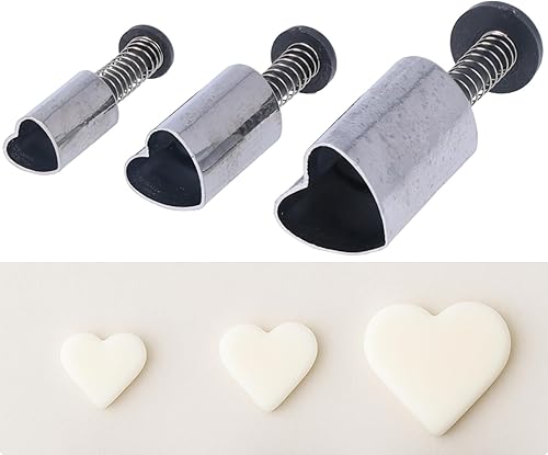 Graziano, Set of 3 Mini Pasta Cutters Heart Ejection Stainless Steel 0.7-1.5 cm 