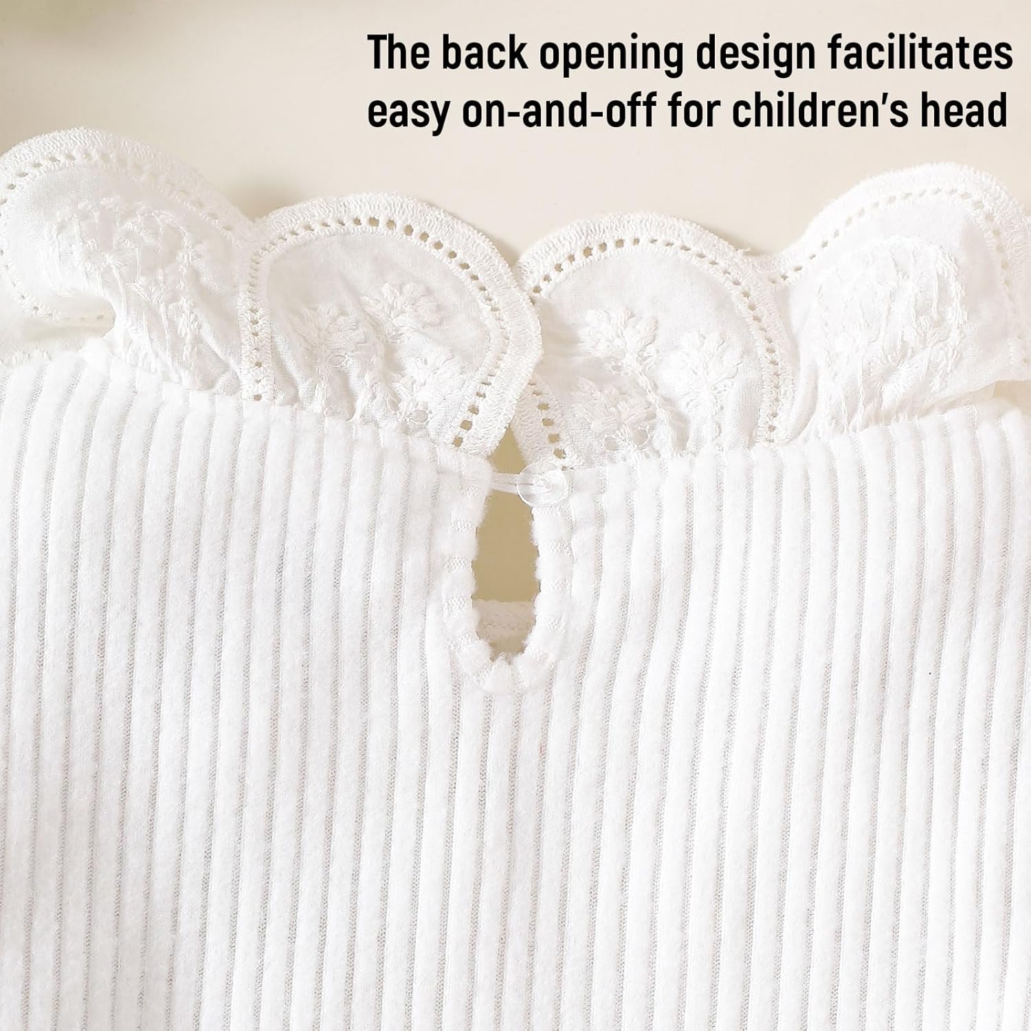 OPAWO Toddler Girl Long Sleeve Shirt Boho Embroidered Collar Ribbed Girls Tshirts Tops Blouse Fall Winter Clothes 12Months-5T - Image 5