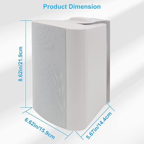 Miniatura 7 de Herdio Altavoces para interiores y exteriores, impermeables, con cable de 200 vatios con graves potentes, altavoces de montaje en pared para patio,