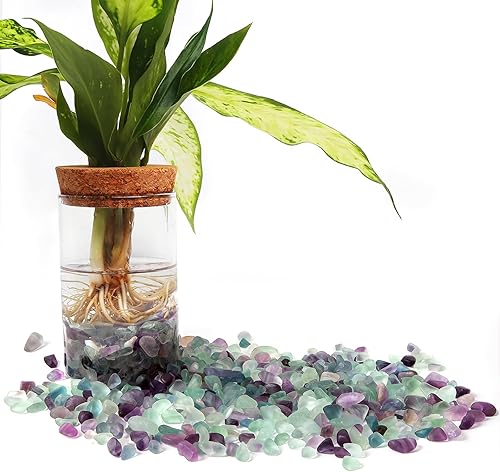 Miniatura 10 de QICQDRAM Piedras preciosas pulidas, cristales de rocas de 0.9 libras14.29oz, piedras naturales de aventurina verde, chips de cristal a granel para