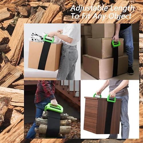 Miniatura 5 de Correas móviles ajustables que soportan hasta 400 libras, de mano para muebles, cajas, leña, electrodomésticos, bancos, 1 paquete